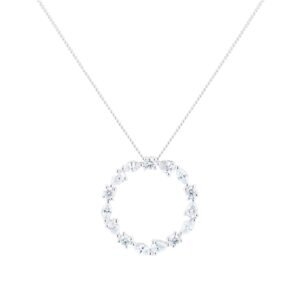 Pendentif en or blanc 18 carats 0,50 ct diamant taille mixte