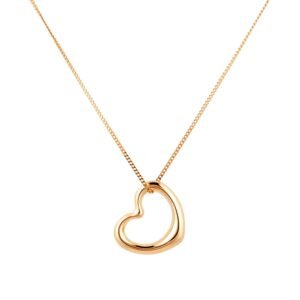 Pendentif flottant en or jaune 18 carats à cœur ouvert