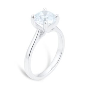 Bague de fiançailles solitaire ronde en platine 2,00 carats