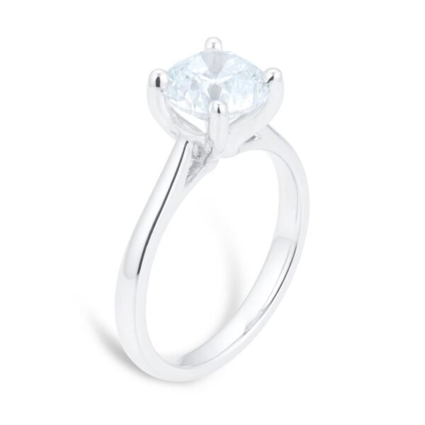 Bague de fiançailles solitaire ronde en platine 2,00 carats