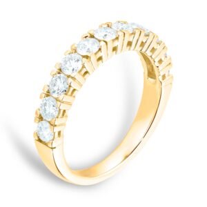 Bague demi-éternité en or jaune 18 carats 1,00 ct sertie griffe